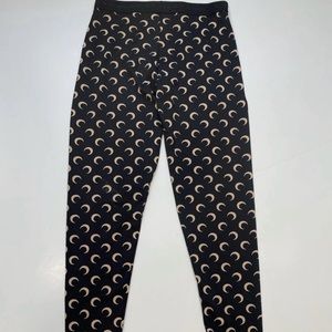 Marine Serre Fuseaux Moon printed leggings Large Black Light Beige